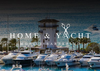 Scenic view of Home & Yacht Mobile Barbering in Palma, Islas Baleares, ES with luxury yachts.