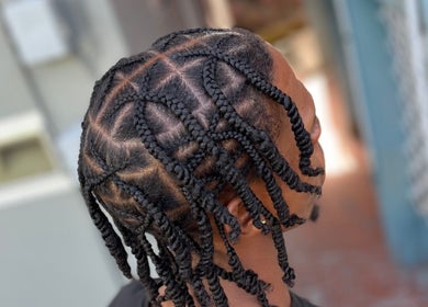 Stylish cornrow braids at Pwetty Gurl Braids, Golconda, Penal/debe Regional Corporation, TT.