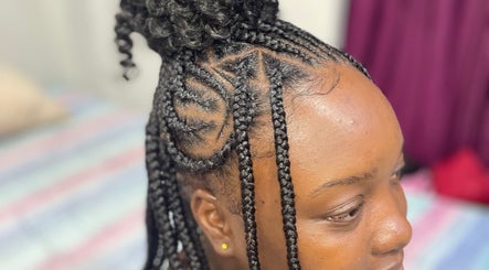 Close-up of intricate braids at Pwetty Gurl Braids, Golconda, Penal/debe Regional Corporation, TT.