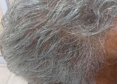 Detailed view of hairstyle at Belindah the Hairdresser, Cape Town, Western Cape, ZA.