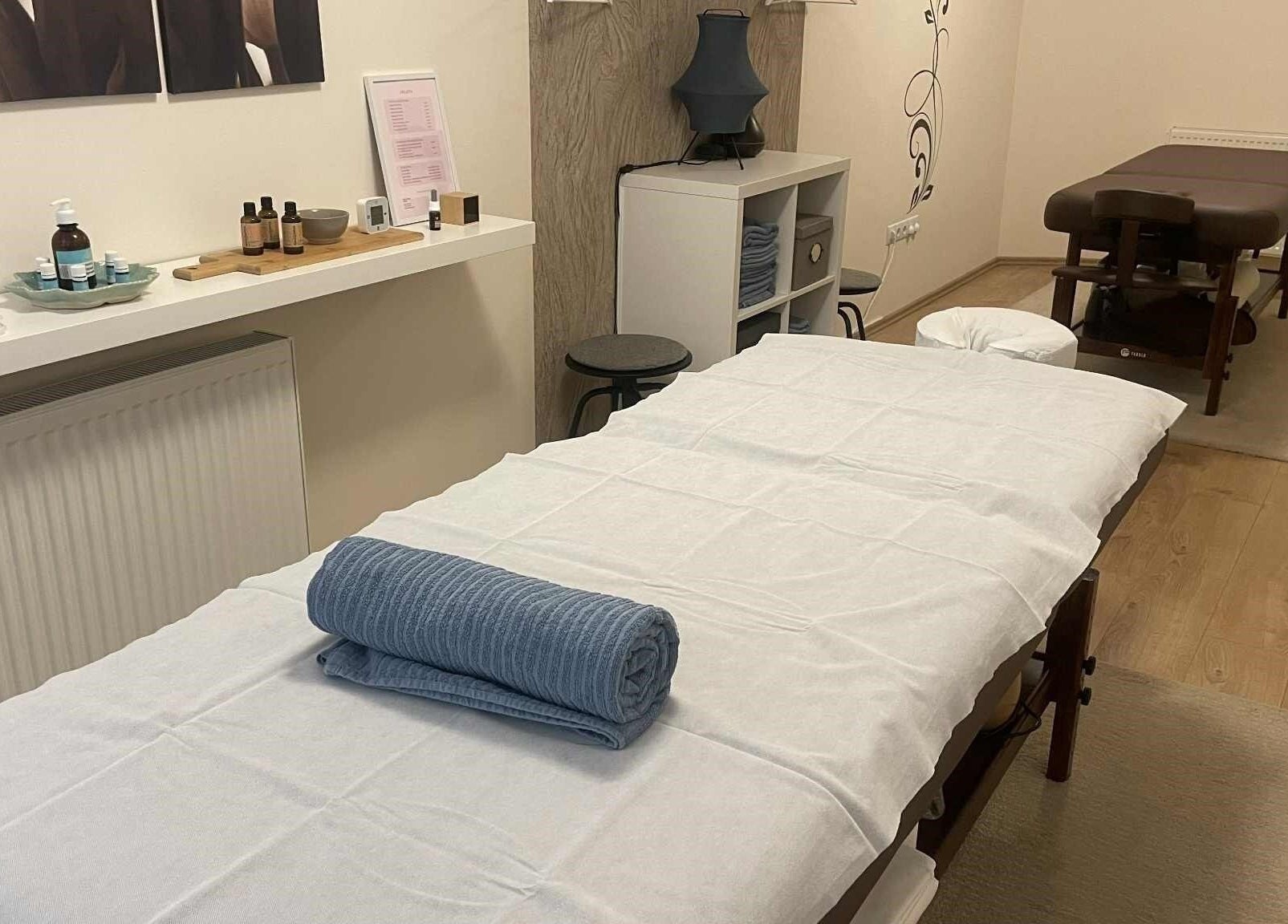 Kényelmes masszázsszoba a Réka Masszázs Stúdióban, Budapest, Magyar, HU.