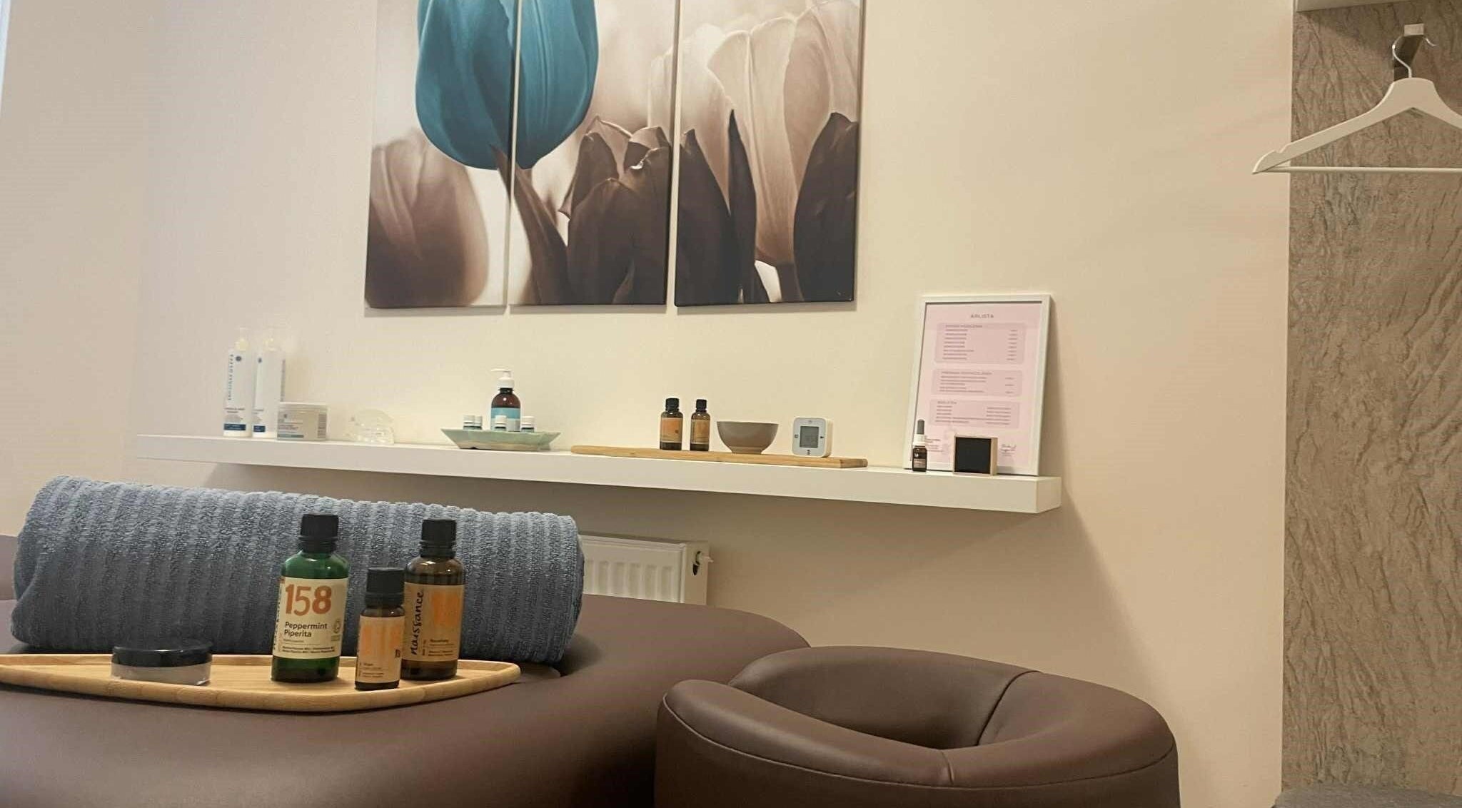 Masszázsolajok és törülköző a Réka Masszázs Stúdióban, Budapest, Magyar, HU.