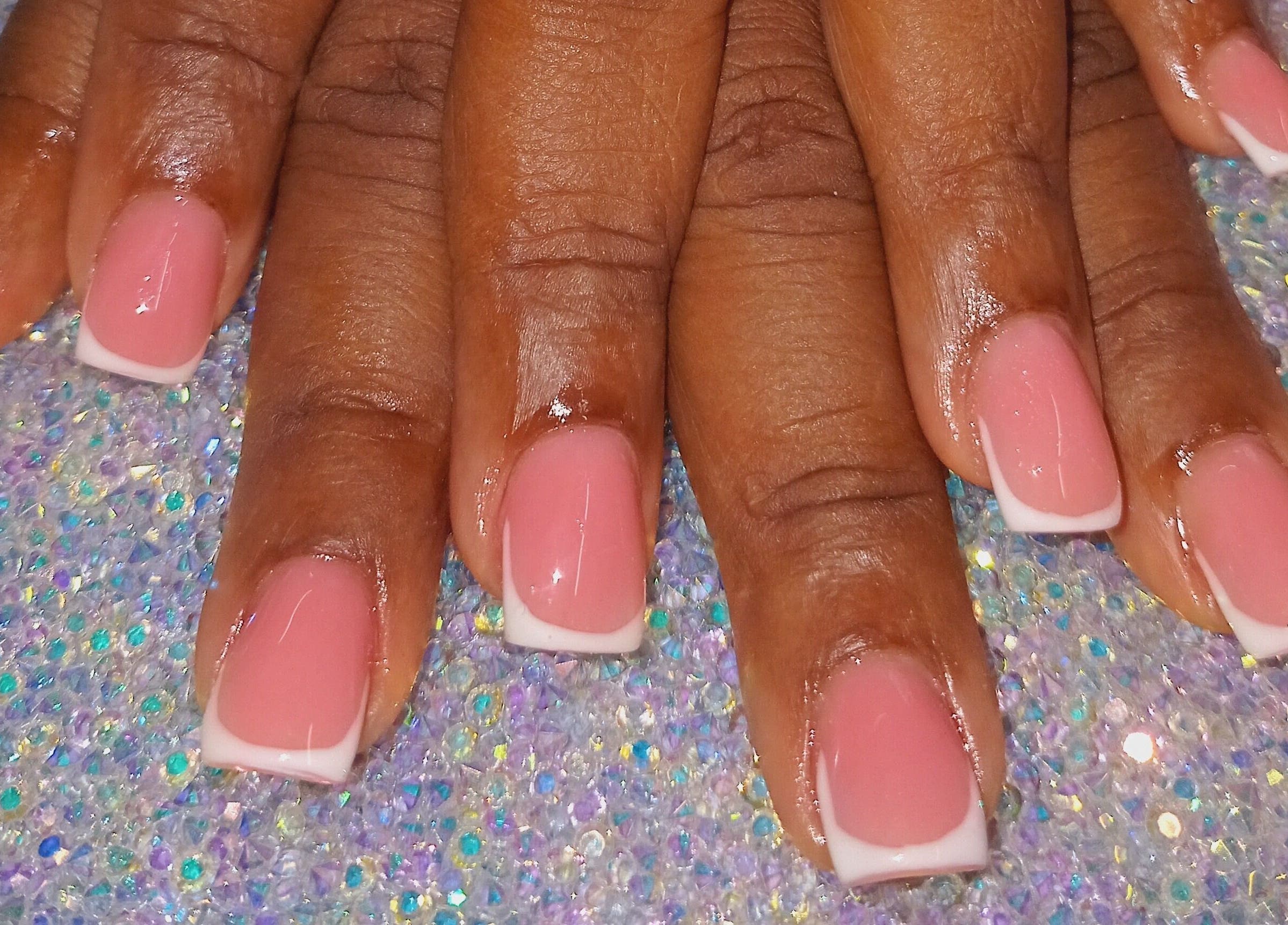 Elegant French manicure at Luv Ur Nails in Roseau, Saint George Parish, DM.