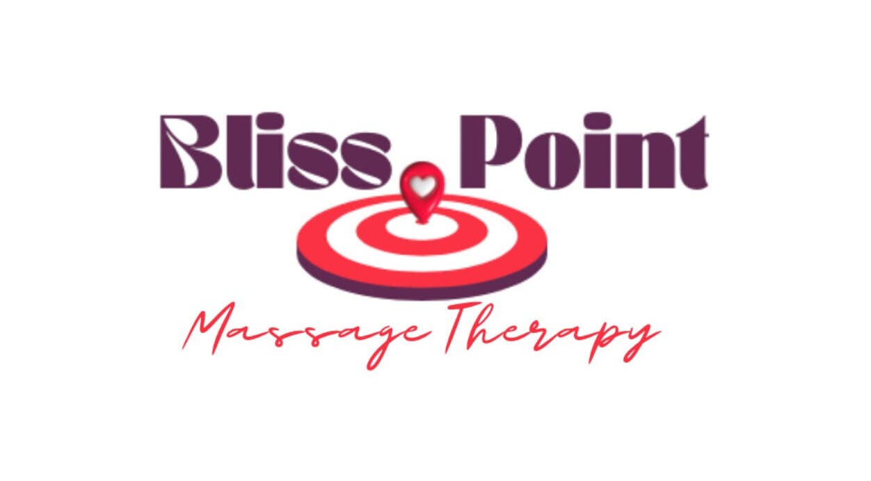 Bliss Point Massage logo featuring a target design in Calgary, Alberta, CA.