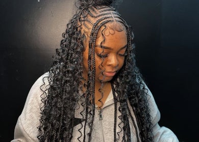 Intricate braided hairstyle at VixenChair, Concord, North Carolina, US. Showcasing expert styling and creativity.