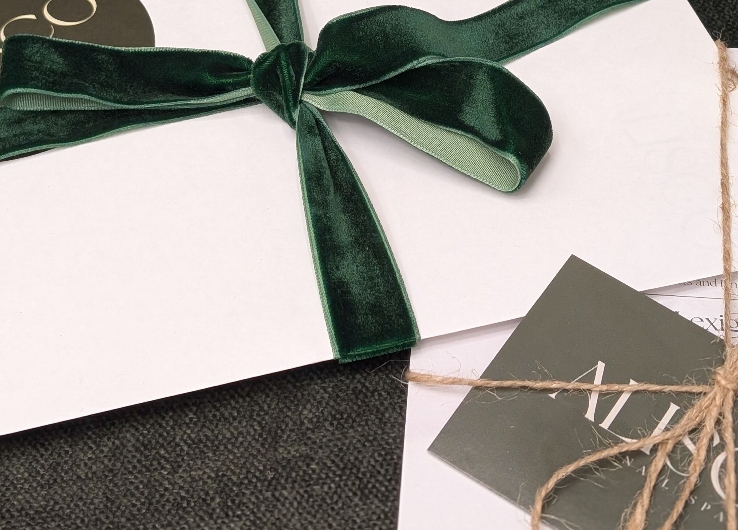 Gift cards with ribbon at Alisco Nail Spa, Shipley, England, GB.