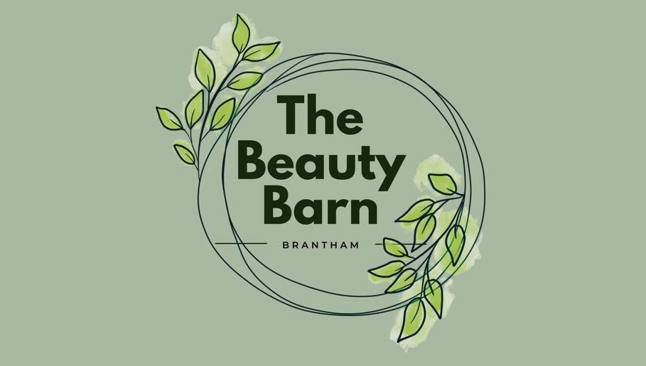 The Beauty Barn logo with green leaves, Manningtree, England, GB.