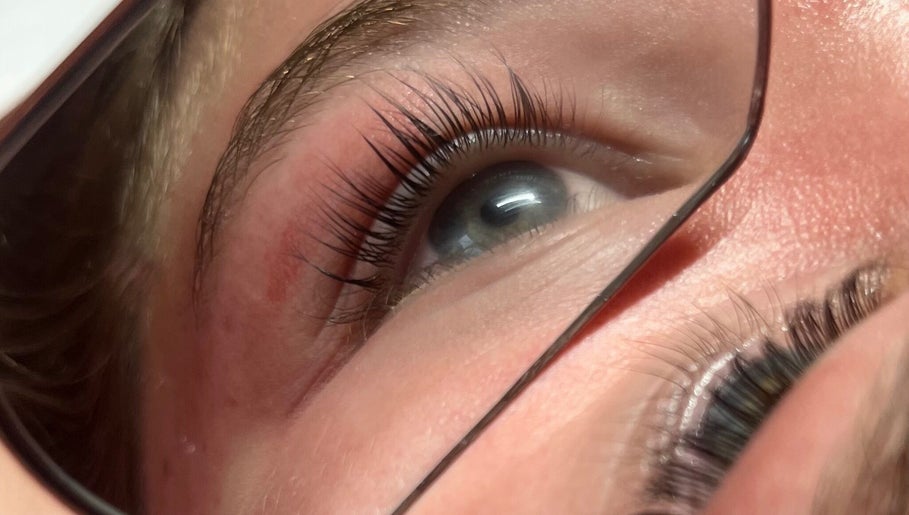Close-up of elegant eye with styled lashes at Mya's Beauty Studio, Kardinya, Western Australia, AU.
