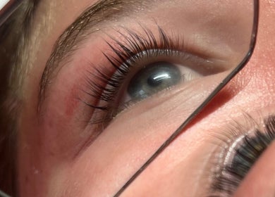 Close-up of elegant eye with styled lashes at Mya's Beauty Studio, Kardinya, Western Australia, AU.