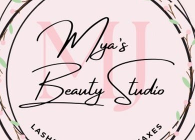 Elegant logo of Mya's Beauty Studio in Kardinya, Western Australia, AU featuring delicate floral accents.