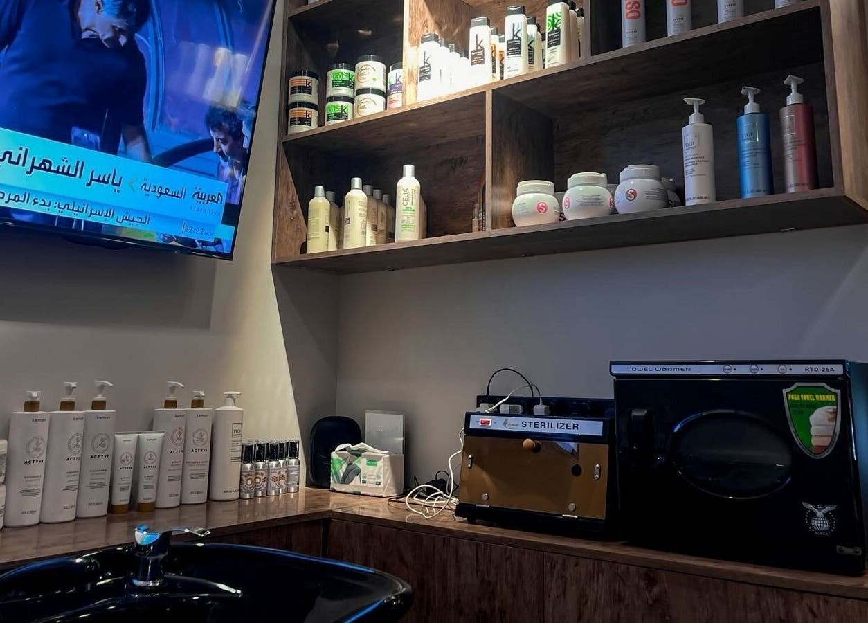 Products and equipment at Poco Pelo Barbershop in Al Khobar, Eastern Province, SA.