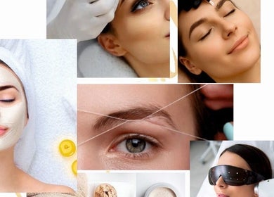 Behandelingen bij Sara Beauty in Amersfoort, Utrecht, NL met gezichtsmasker, wenkbrauw threading en lasertherapie.