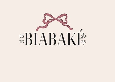 Biabaké logo with pink ribbon, Drogheda, County Louth, IE. Stylish and modern branding.