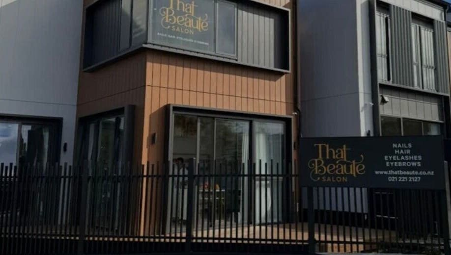 Exterior of The Hair Hub, a stylish salon in Auckland, Auckland, NZ, showcasing modern design and signage.