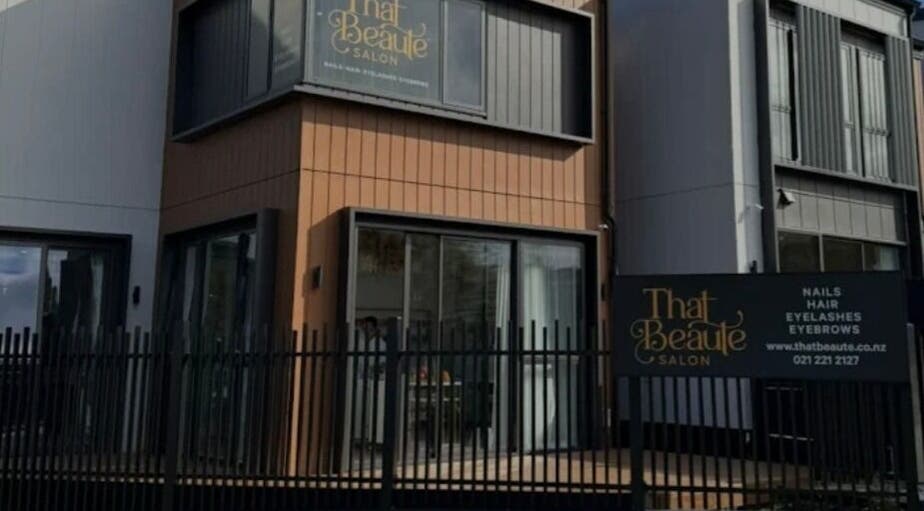 Exterior of The Hair Hub, a stylish salon in Auckland, Auckland, NZ, showcasing modern design and signage.