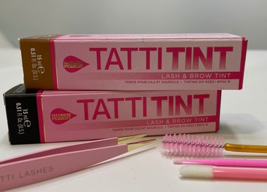 Tatti Tint lash and brow tint products at The Definery, Bradford, England, GB.