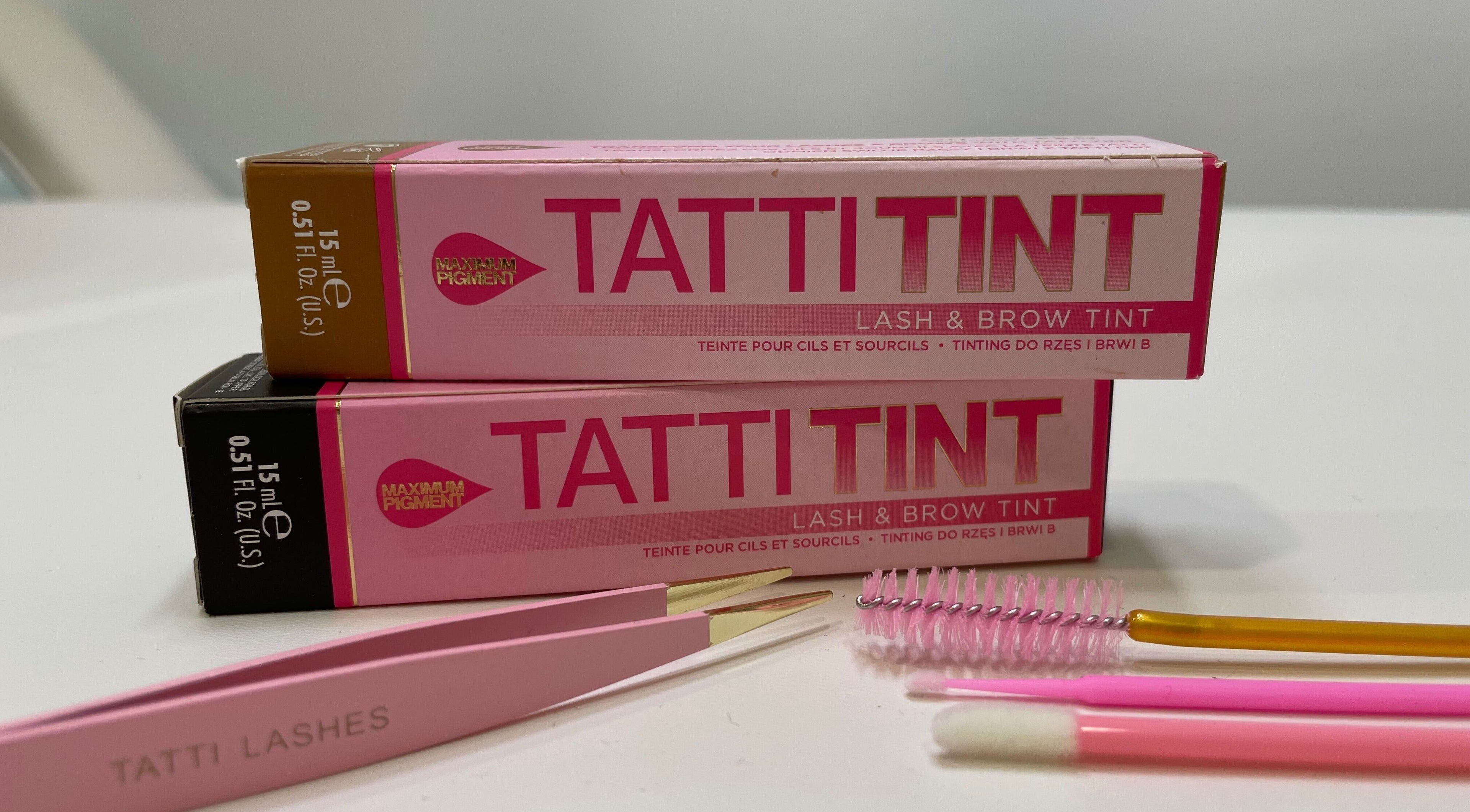 Tatti Tint lash and brow tint products at The Definery, Bradford, England, GB.
