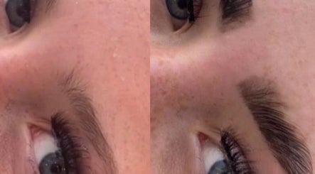 Eyebrow enhancement at Leleuxelounge, Newport, Wales, GB. Before and after treatment comparison.