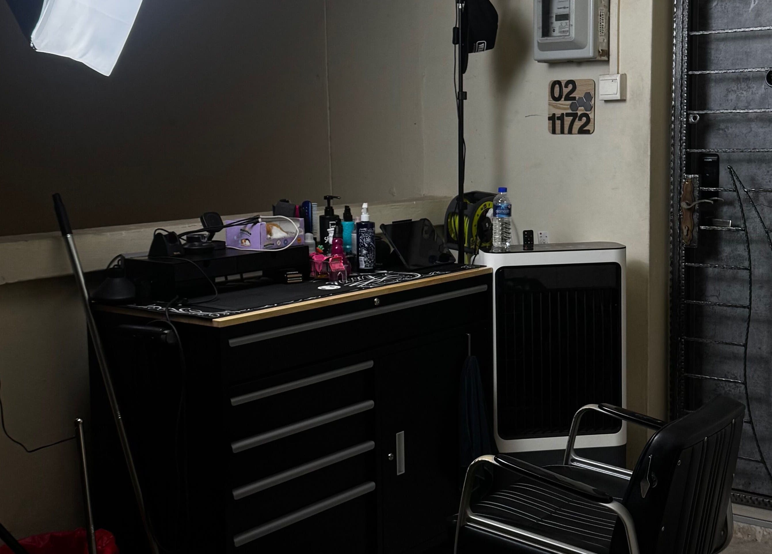 Cozy beauty space at Rascals, Singapore, Singapore, SG, featuring styling tools and modern decor.