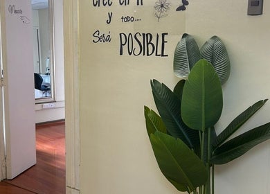 Planta decorativa y mensaje motivador en J.micropig, Ñuñoa, Región Metropolitana, CL.