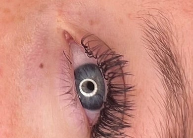 Close-up of styled lashes at Beauty by SKC, Livingston, Scotland, GB, showcasing detailed beauty treatment.