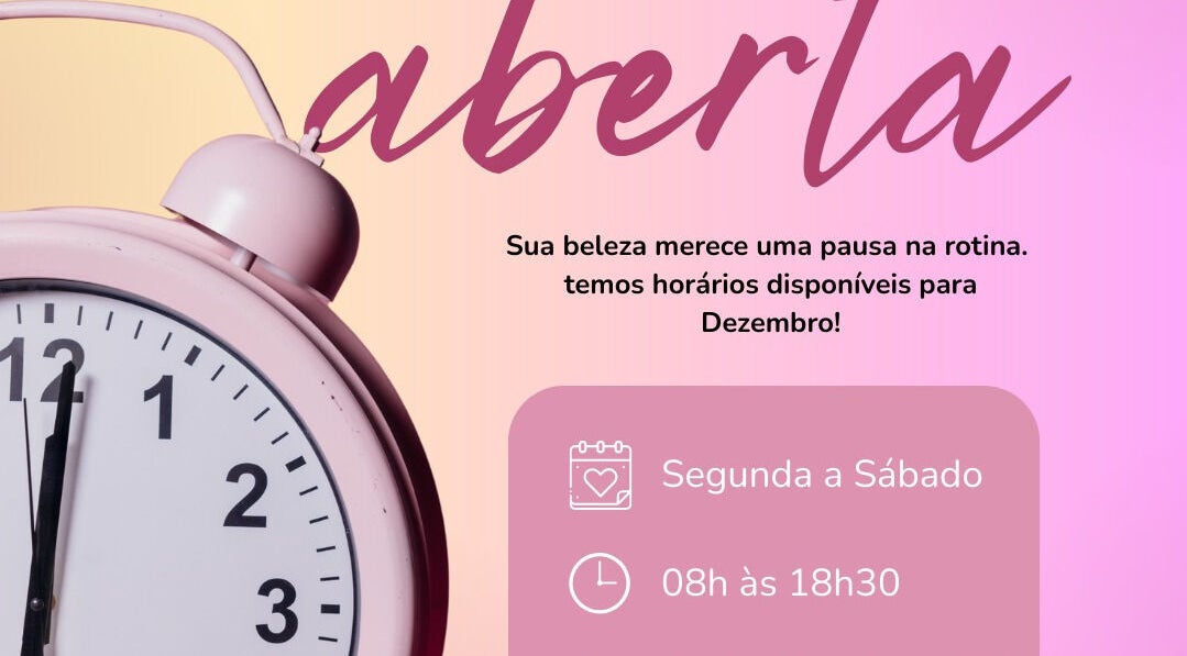 Horário de funcionamento do Nail Studio By Caroline Viana, São Paulo, São Paulo, BR. Segunda a Sábado, 08h às 18h30.