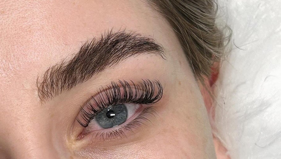 Close-up of eyelash extensions at Get Lash’D, Wakefield, England, GB showcasing expert styling.