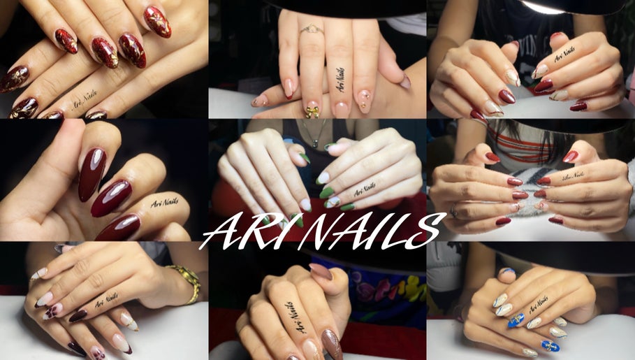 Exquisite nail art designs at Ari Nails, Talisay, Central Visayas, PH. Stunning colors and patterns depicted.