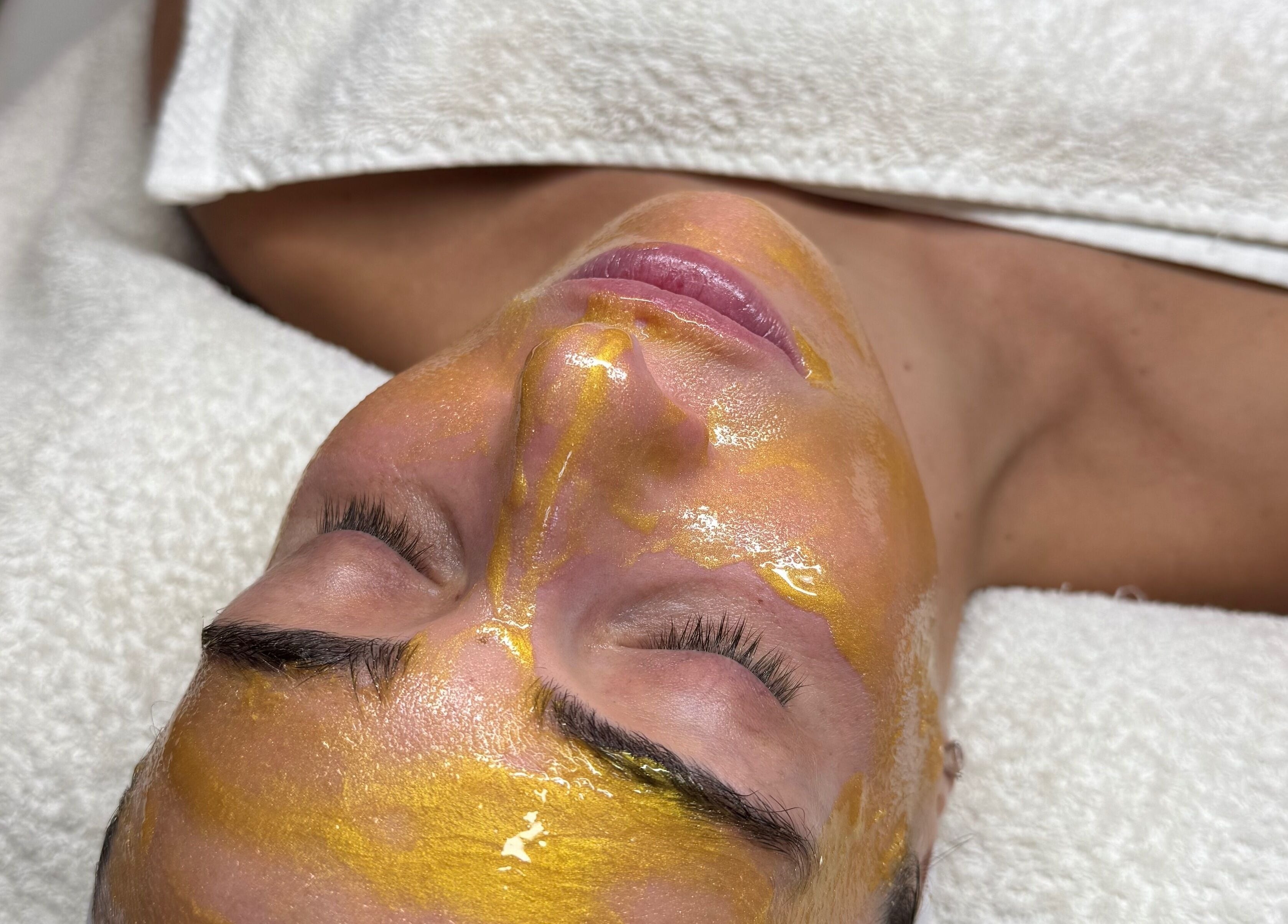 Revitalizing golden facial mask treatment at DN skin health, Las Vegas, Nevada, US.
