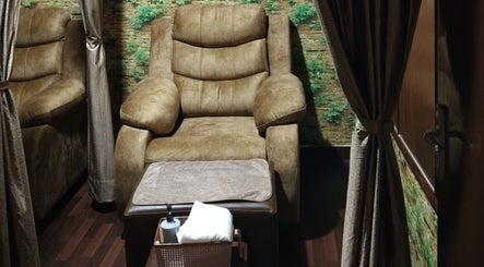 Comfortable massage chair at Footvarma, Chennai, Tamil Nadu, IN, ideal for relaxation and wellness.