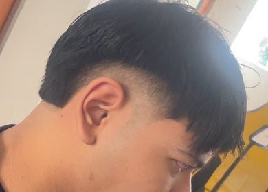 Close-up of sleek haircut at gbblendz, Singapore, Singapore, SG.