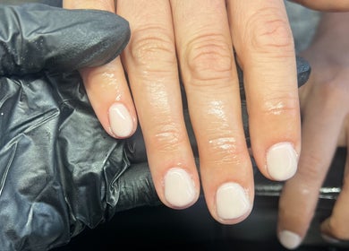 Freshly polished nails at The Nail Lab Essex in Witham, England, GB, showcasing professional care and style.