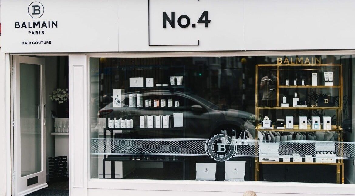 Elegant storefront at Rosem Health Clinic in Nottingham, England, GB showcasing luxury beauty products.