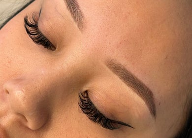 Close-up of flawless eyelash extensions at The Arch Line Atelier, Bankstown, New South Wales, AU.