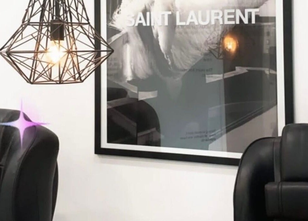 Modern seating at The Gel Edit, Rockdale, New South Wales, AU with stylish lighting and art.