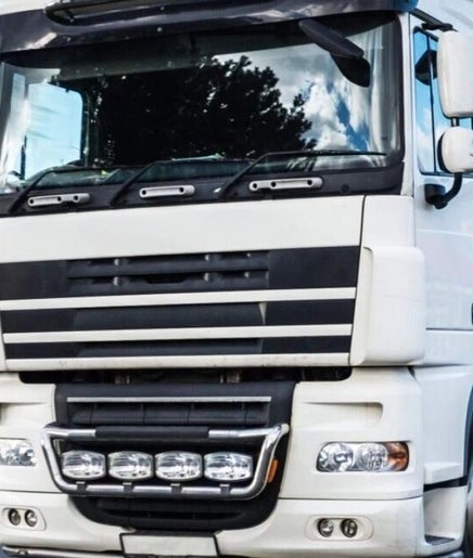 A white truck on a highway near Vitalink Medical, Preston, England, GB.