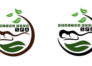 Healingroomspa logo featuring leaves and a serene design, Emalahleni, Mpumalanga, ZA.
