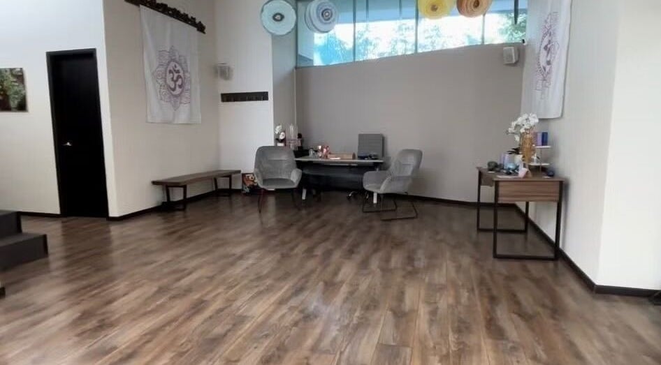 Interior sereno de Dani Reikii en Ciudad De México, MX, con decoración minimalista y luz natural.