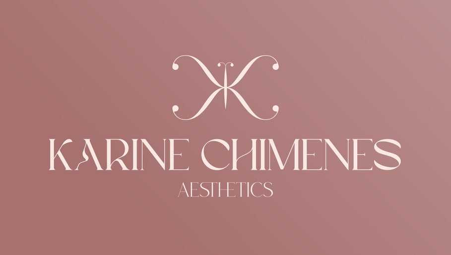 Karine Chimenes Aesthetics logo in Falmouth, Massachusetts, US on a soft pink background.