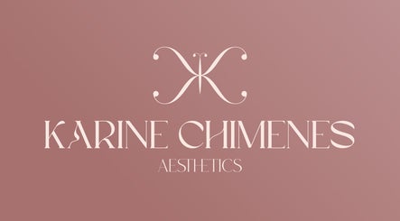 Karine Chimenes Aesthetics logo in Falmouth, Massachusetts, US on a soft pink background.