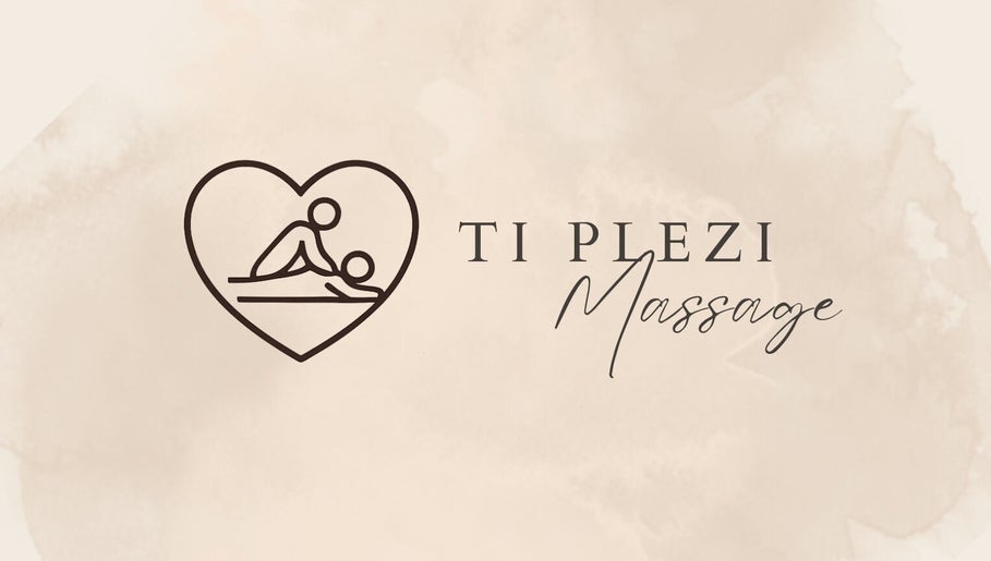 Logo de Ti Plézi à Baie-Mahault, Guadeloupe, FR illustrant un massage relaxant dans un cœur.