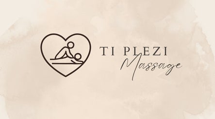 Logo de Ti Plézi à Baie-Mahault, Guadeloupe, FR illustrant un massage relaxant dans un cœur.