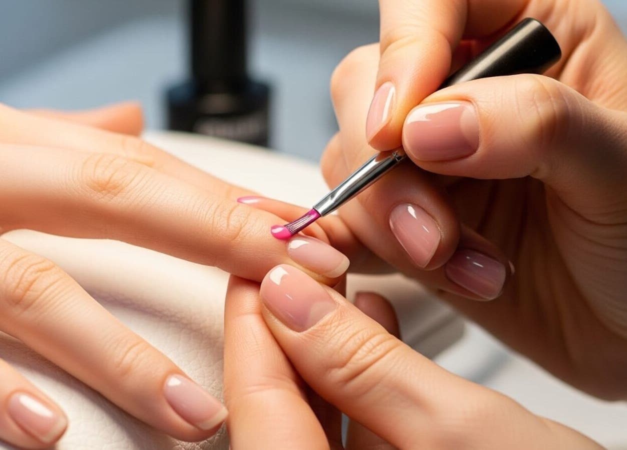 Expert manicure at Blush by Tania, Craigellachie, Scotland, GB showcasing fine nail art.