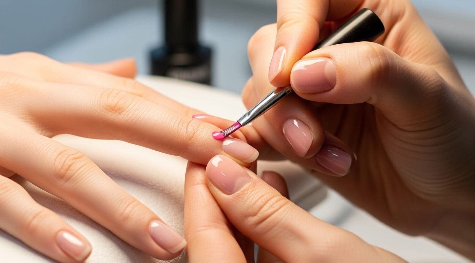 Expert manicure at Blush by Tania, Craigellachie, Scotland, GB showcasing fine nail art.