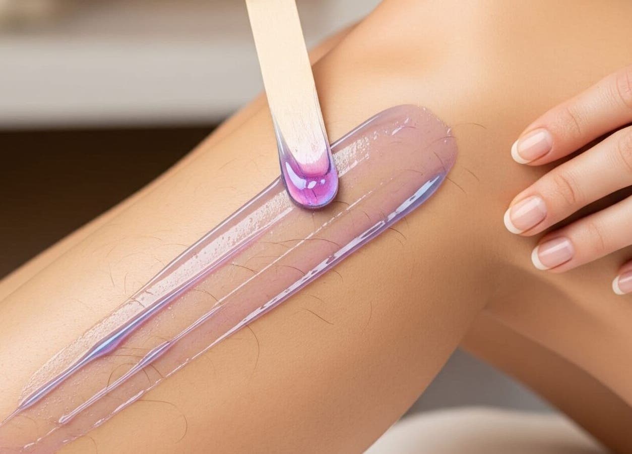 Leg waxing treatment at Blush by Tania, Craigellachie, Scotland, GB, showcasing silky smooth skin results.