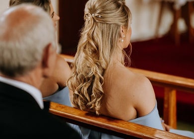 Stylish blonde updo by Hairstylist Diana Borisenkova, Carrick-on-Shannon, County Leitrim, IE.