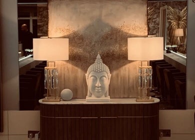Relaxing interior with Buddha statue at Hair by Chloe, Doncaster, England, GB, enhancing peace and luxury.
