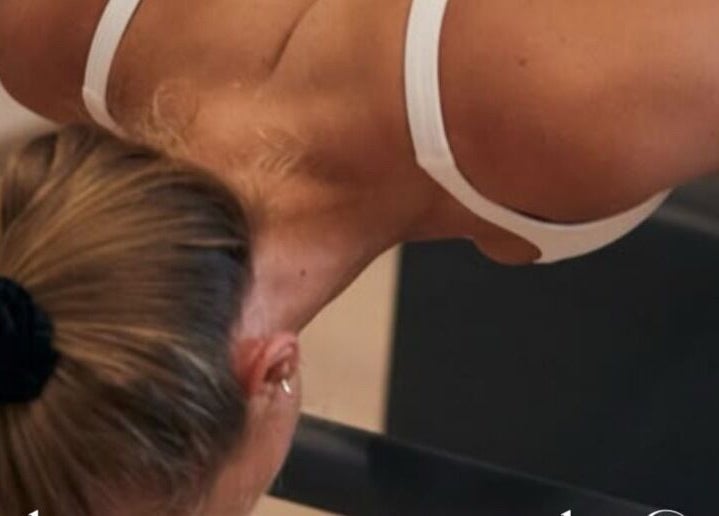 Close-up of a woman in a yoga pose at Fierce Form Movement Lab in Mokopane, Limpopo, ZA.