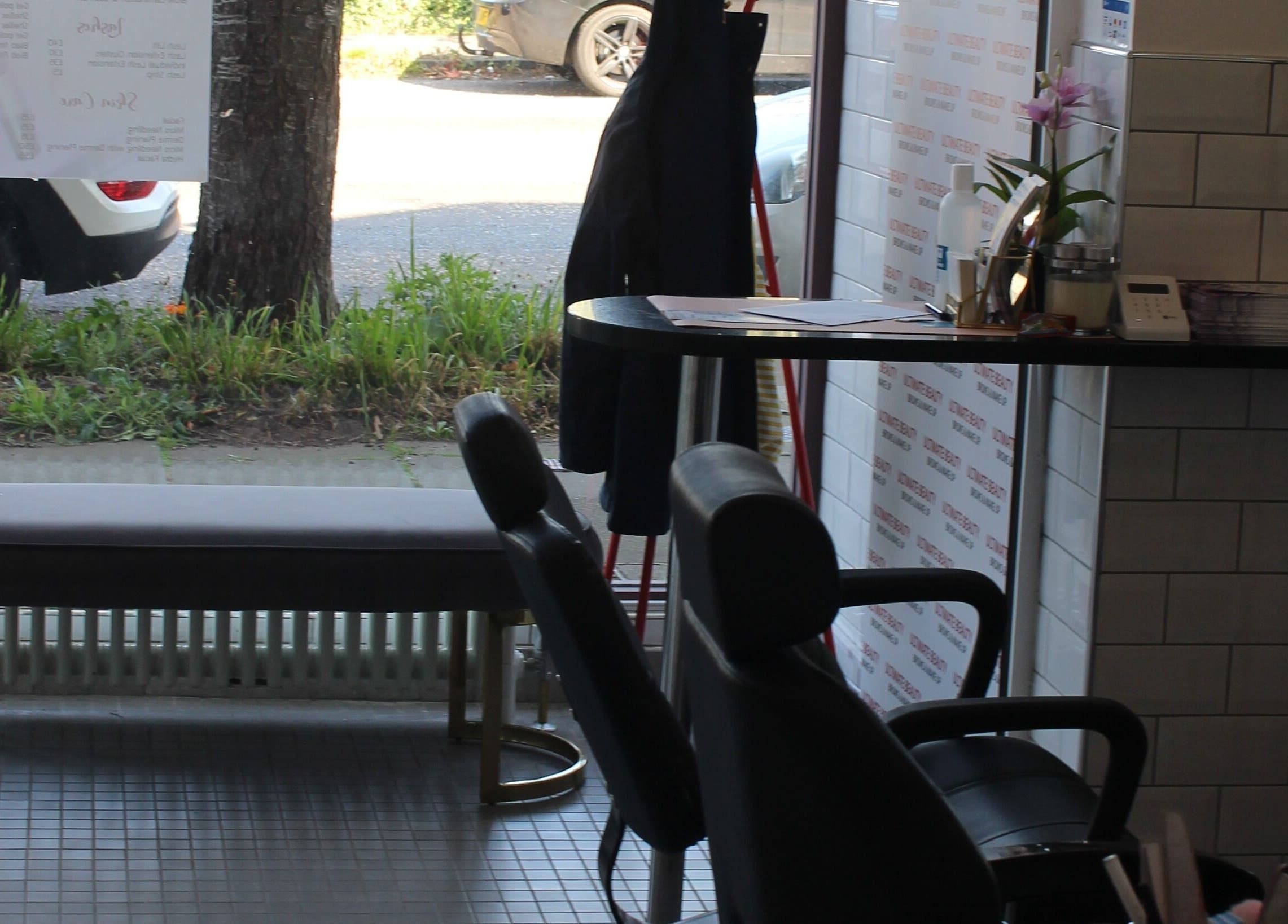 Chic interior seating at Ultimate Beauty, Edinburgh, Scotland, GB showcasing elegant and stylish decor.