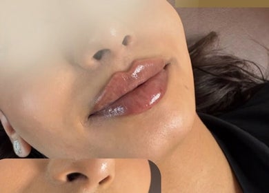 Close-up of glossy lips showing expert styling at Faces by MR - Garforth, Garforth, England, GB.